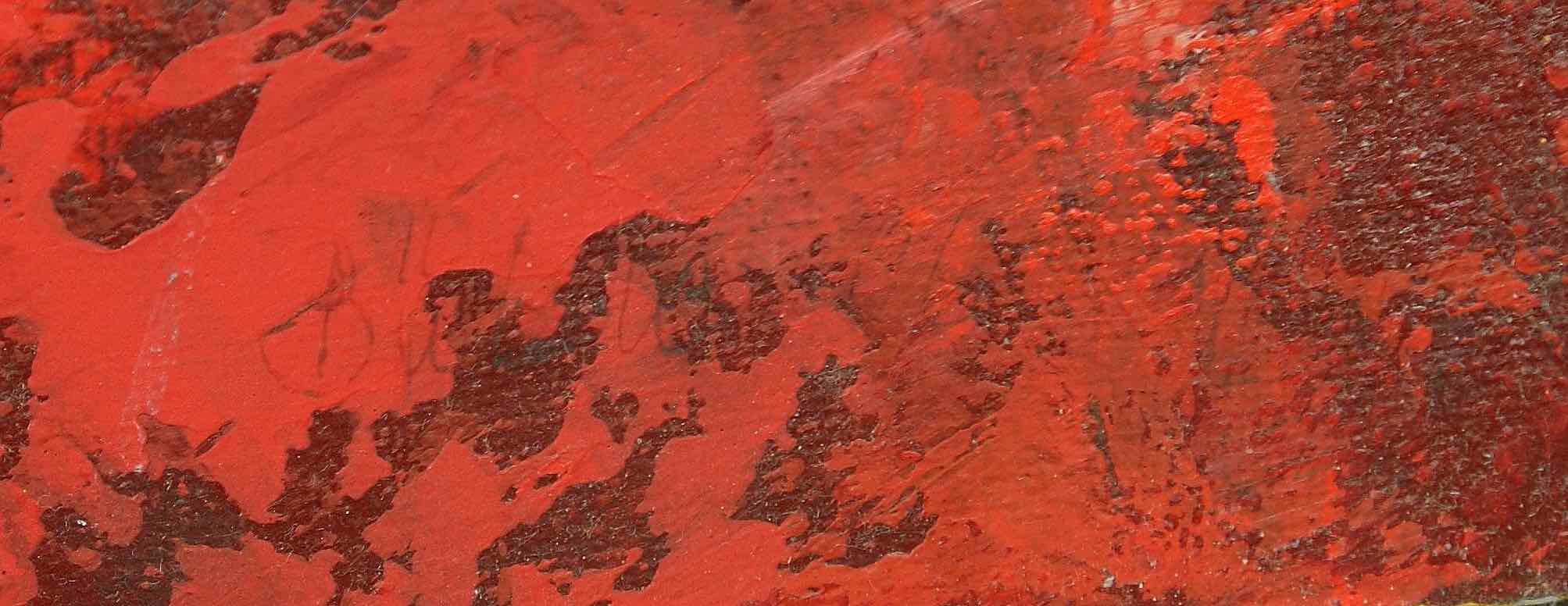 Barbara Bülow-Rosin: Ölgemälde Rot, signiert, zeitgenössisch