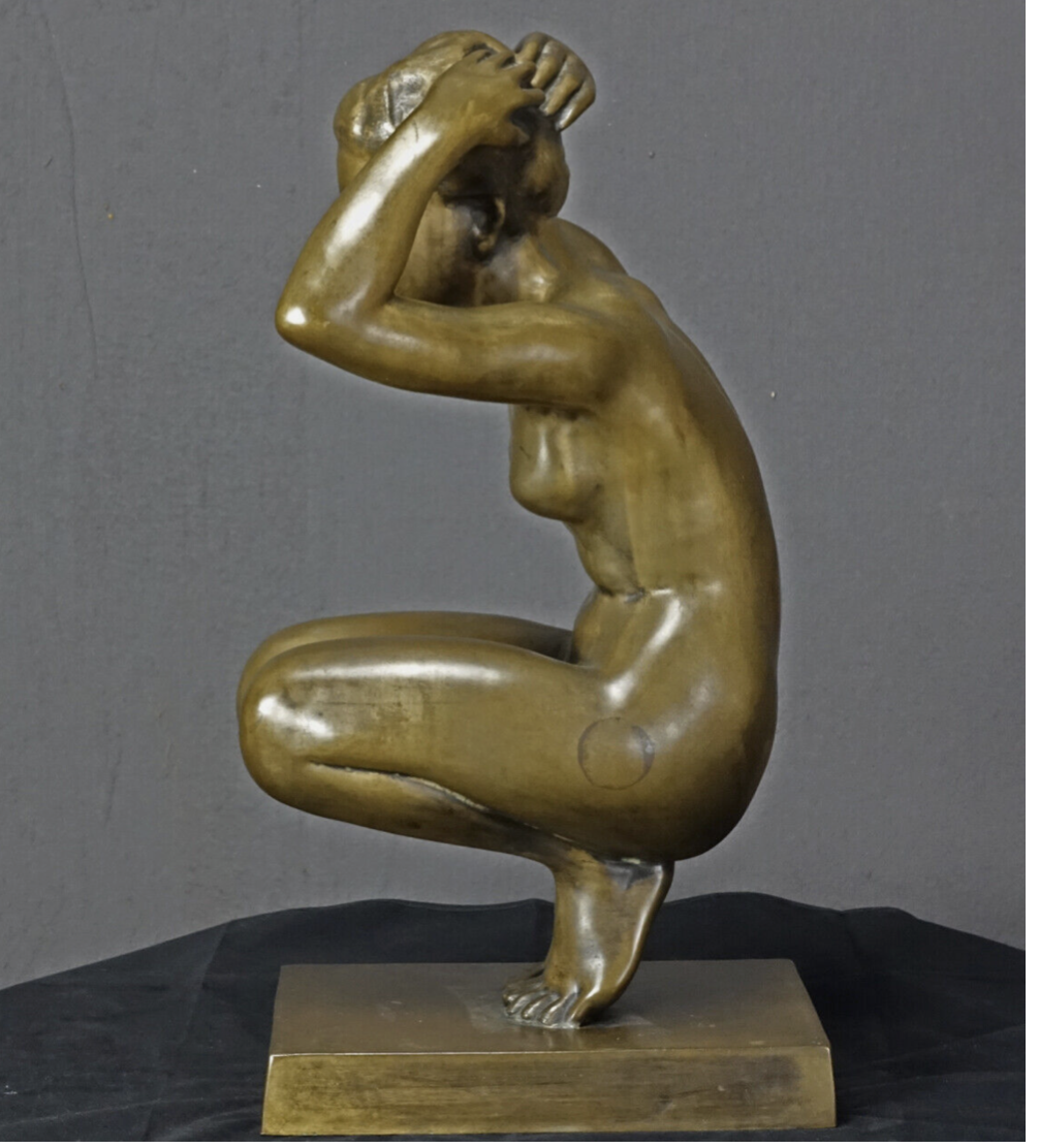 THEODOR EICHLER (1868–1946) Ästhetischer weiblicher Akt – um 1910/20 — Vollbronze (29,3 kg)