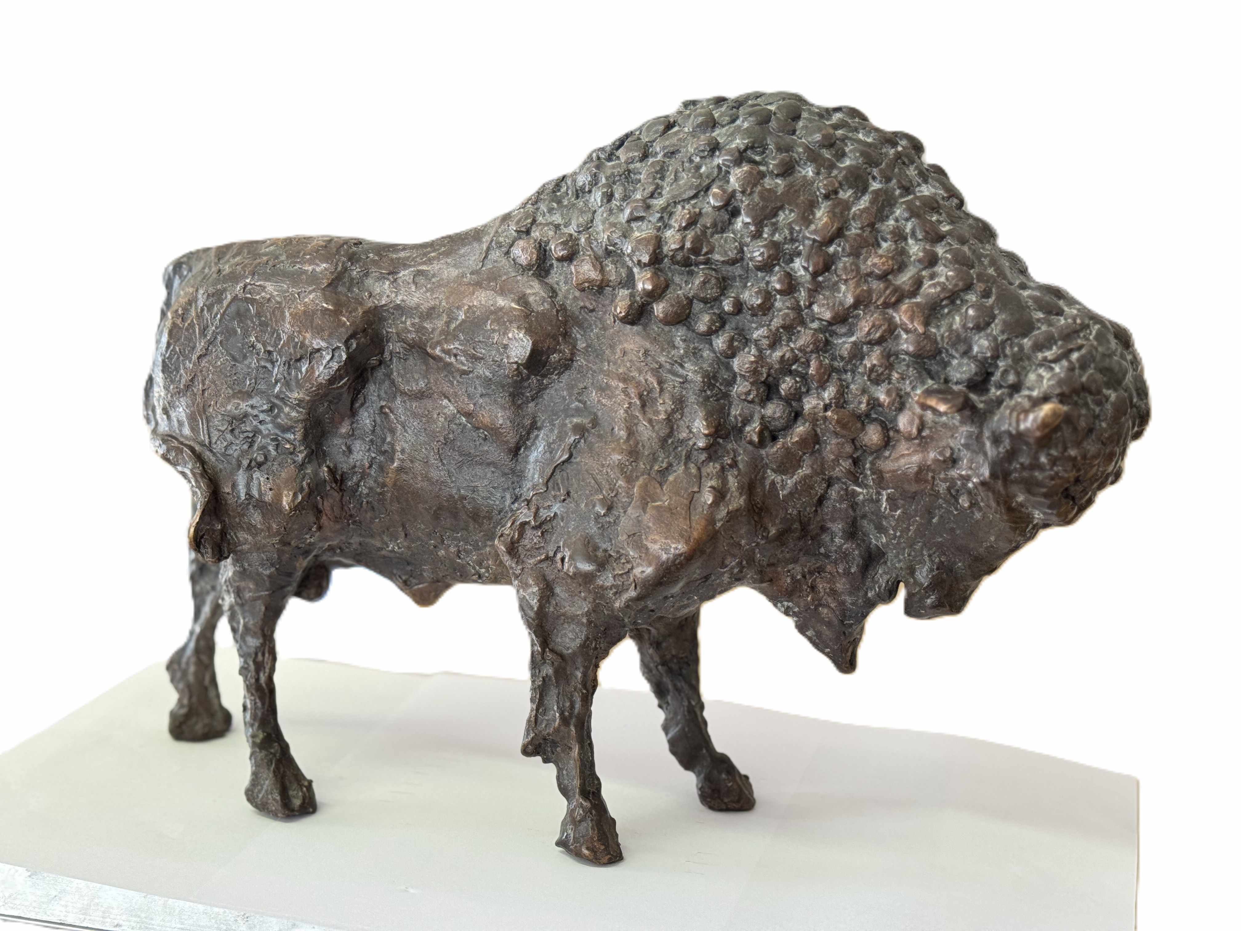 Hans Schröder: Bronze-Skulptur Wisent, bezeichnet, 1970er Jahre