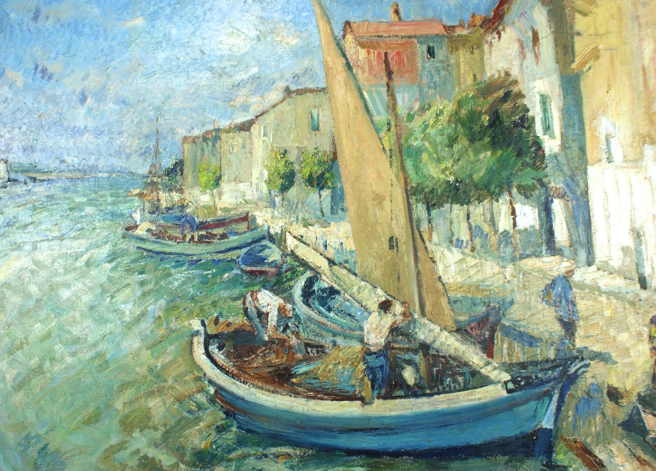 Ludvig Jacobsen: Ölgemälde Puerto de Sóller, Mallorca, signiert, erste Hälfte 20. Jahrhundert
