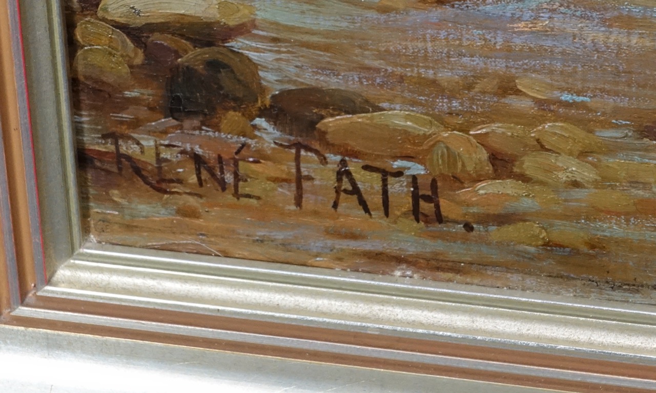 Rene Maurice Fath: Ölgemälde Am Fluss bei Fontainebleau, signiert, zweite Hälfte 19. Jahrhundert
