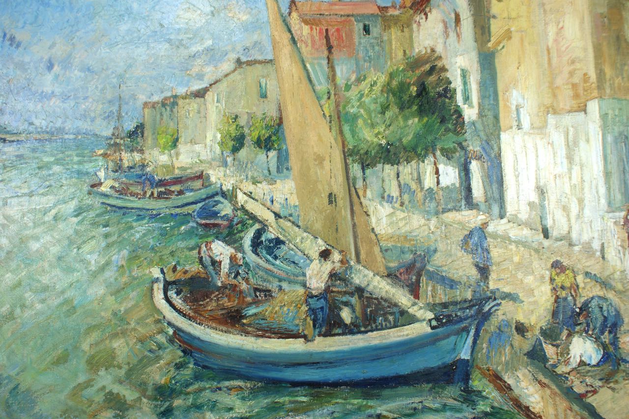 Ludvig Jacobsen: Ölgemälde Puerto de Sóller, Mallorca, signiert, erste Hälfte 20. Jahrhundert