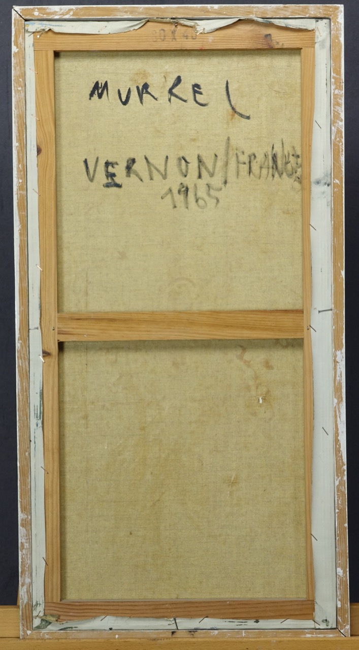 Charlotte „Murkel" Schuberth: Ölgemälde Blumenstillleben, bezeichnet, Vernon 1965