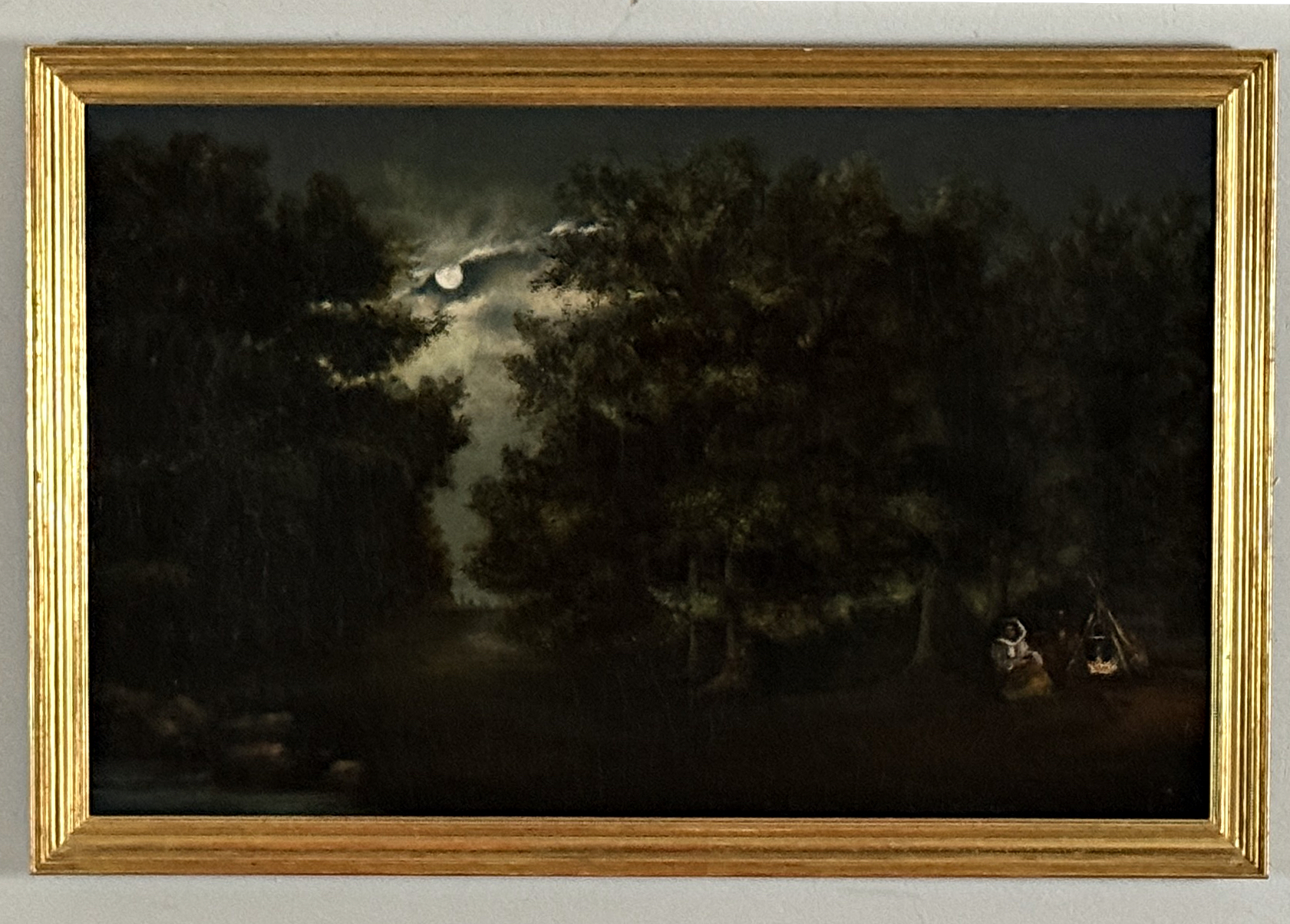 Christian Georg Schütz d. Ä./d. J. bzw. Johann Christian Vollerdt: Ölgemälde Mondlandschaft, zugeschrieben, spätes 18. Jahrhundert