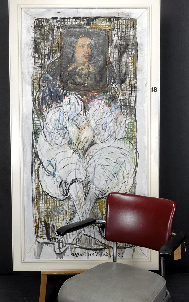 Charlotte „Murkel" Schuberth: Ölgemälde Vielleicht ein Velázquez?, bezeichnet, 1970er/1980er Jahre