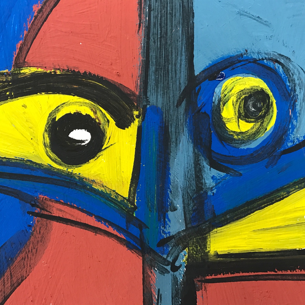 Peter Robert Keil: Ölgemälde Doppelportrait, signiert datiert, Expressionismus, 1958