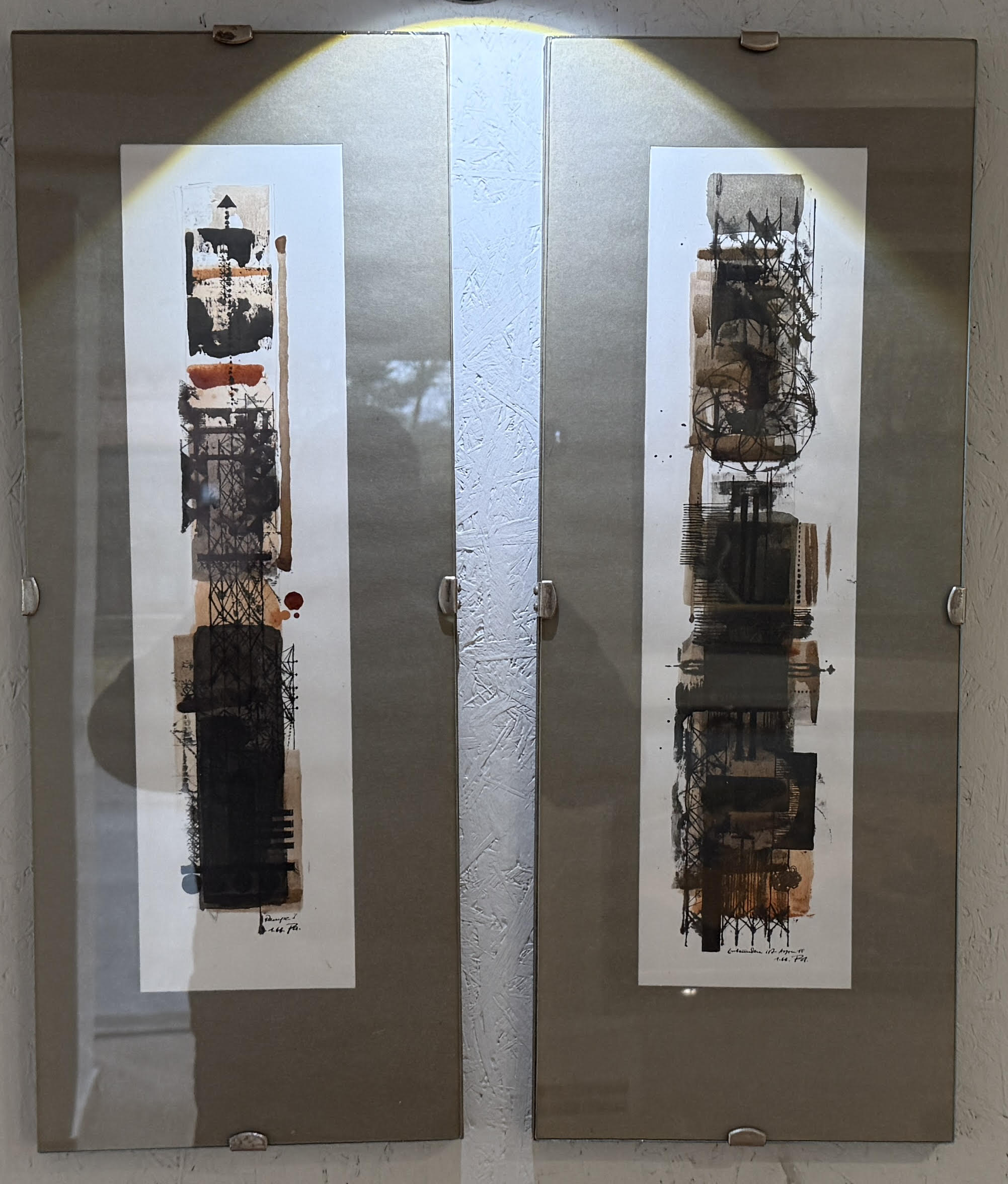 Heinz Trökes: Druckgrafik 4 Blätter in originaler Berahmung, signiert datiert, Paris 1966