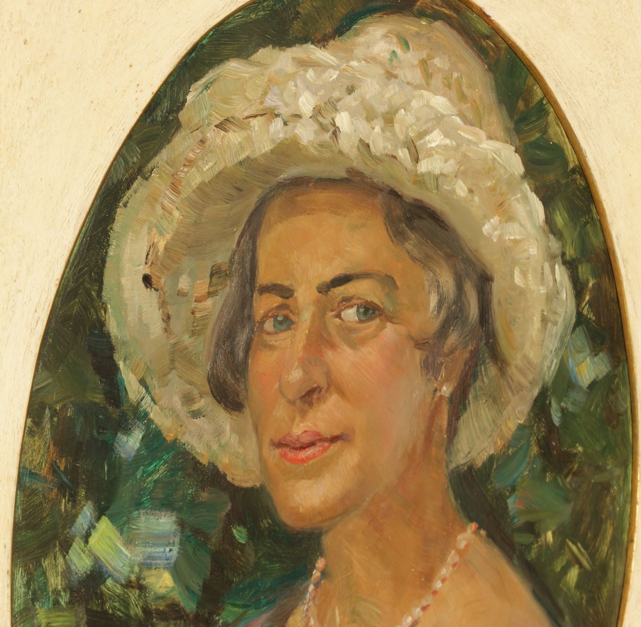 Alexej (Alexander) von Assaulenko: Ölgemälde Dame im Sommerkleid (Katharina), signiert datiert 1967
