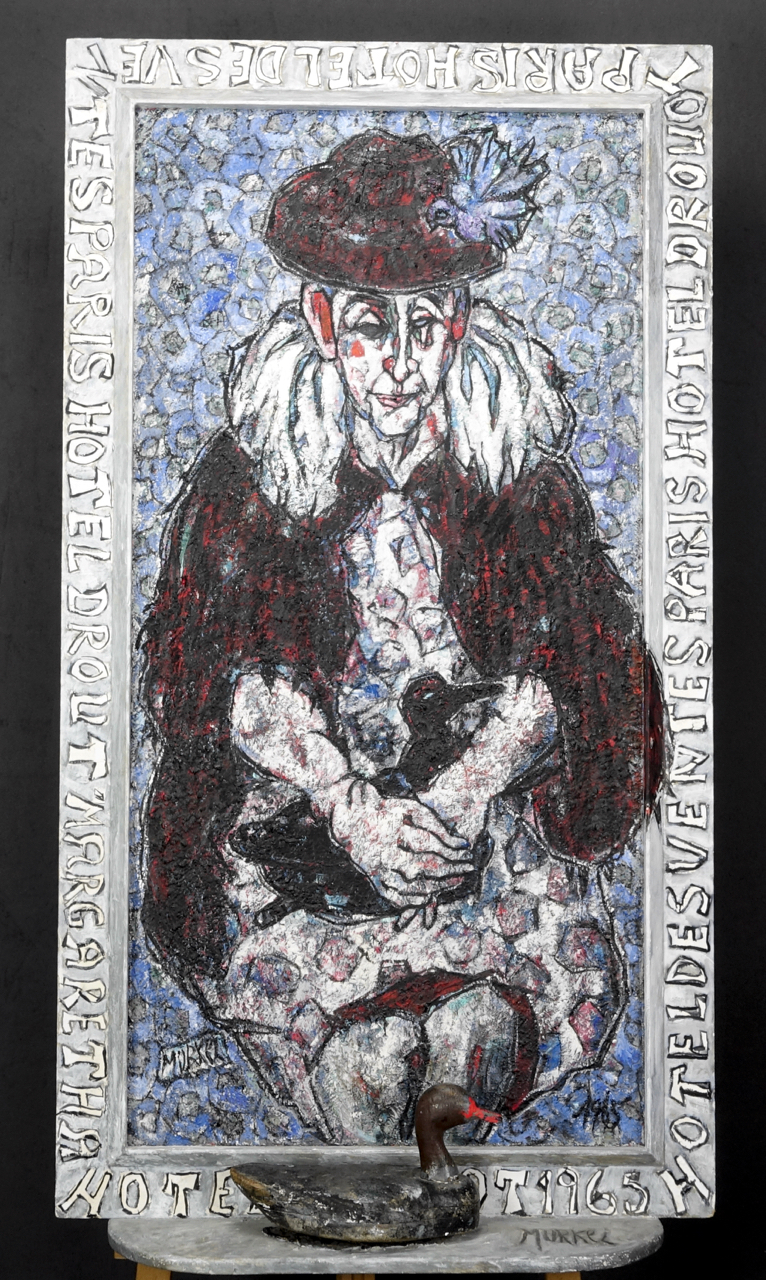 Charlotte „Murkel" Schuberth: Ölgemälde Frau mit Ente, bezeichnet, Hôtel Drouot Paris 1965