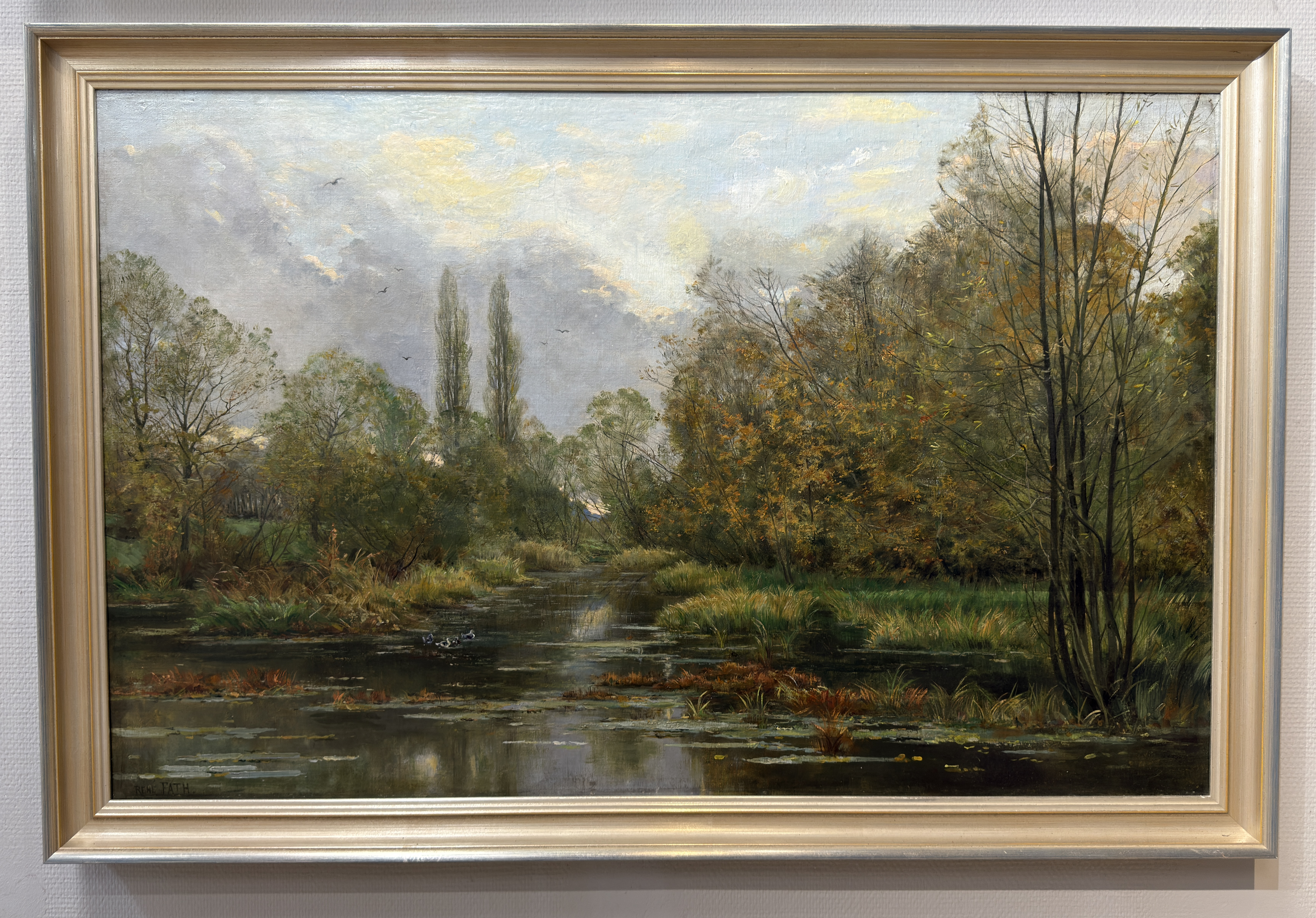 René Maurice FATH-Flusstal bei Fontainebleau-Ölgemälde um 1910