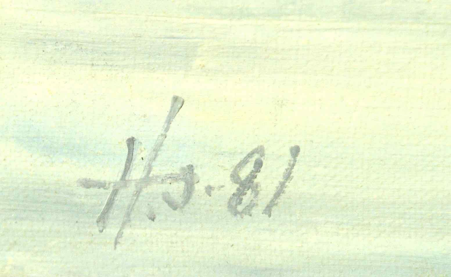 Hans Moos Sillesen: Ölgemälde Winterlandschaft, bezeichnet, 1970er/1980er Jahre