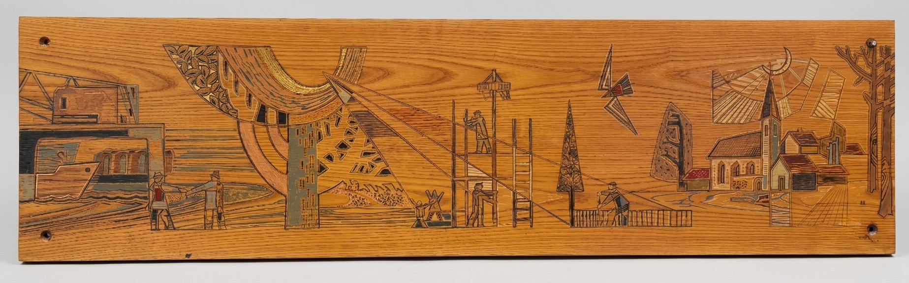 Gerhart Bettermann(1910-1992)-4 bedeutende großformatige Holztafeln der Schleiregion-Öl