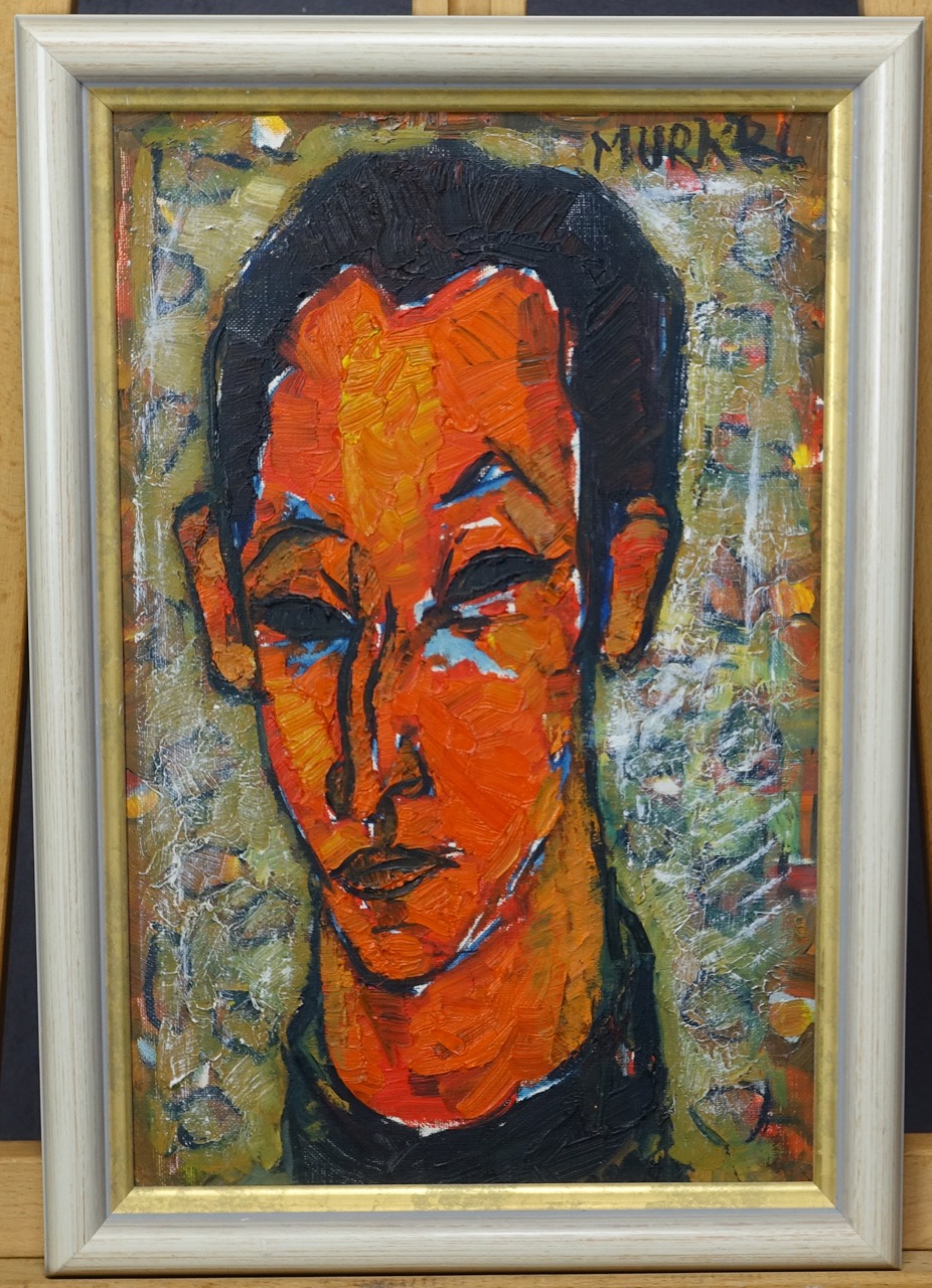 Charlotte „Murkel" Schuberth: Ölgemälde Portrait Opera, bezeichnet, Paris 1962
