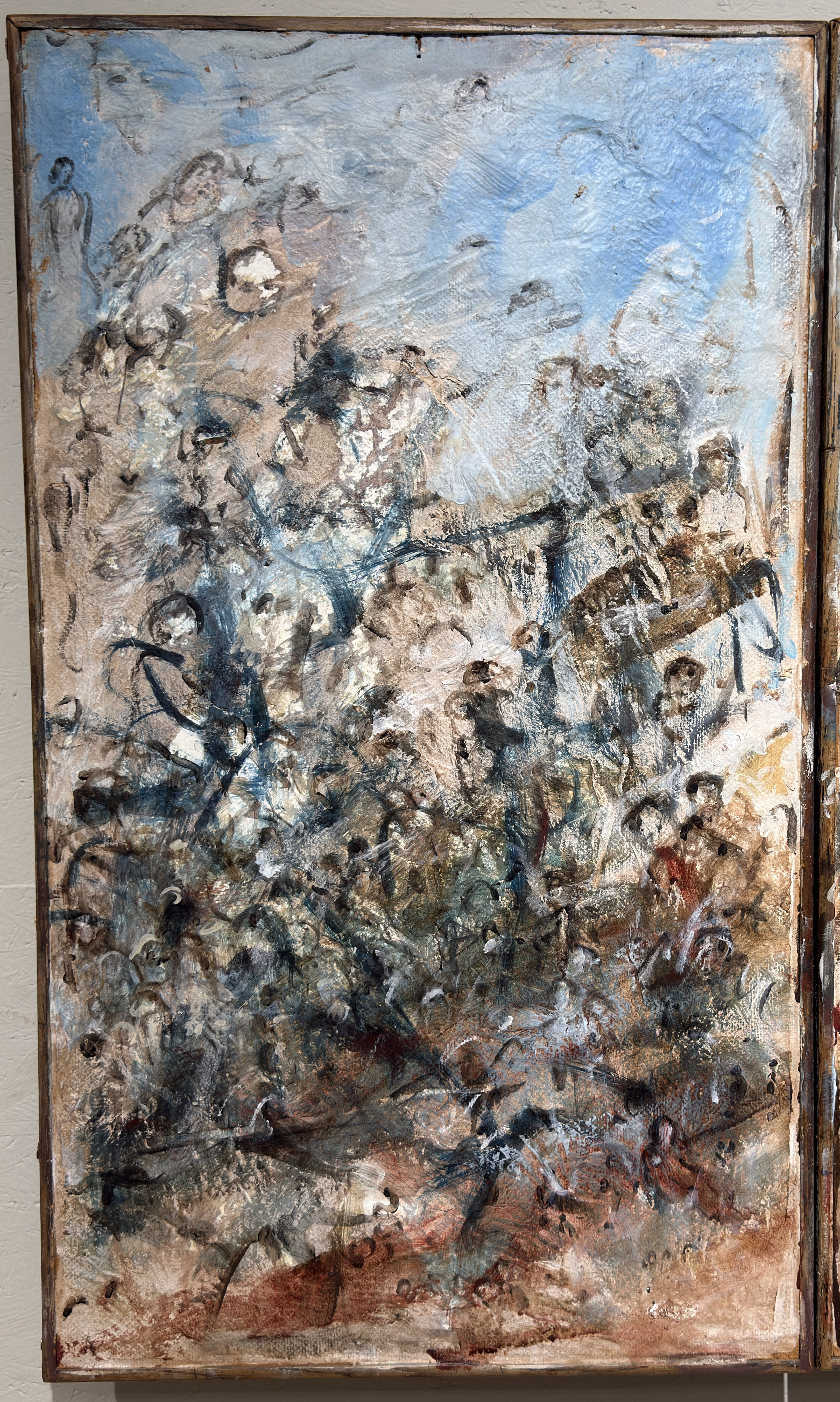 Gerrit M.Bekker(1943-2025)-Ankündigung der Tafel-Triptychons auf Tischplatte-Hauptwerk