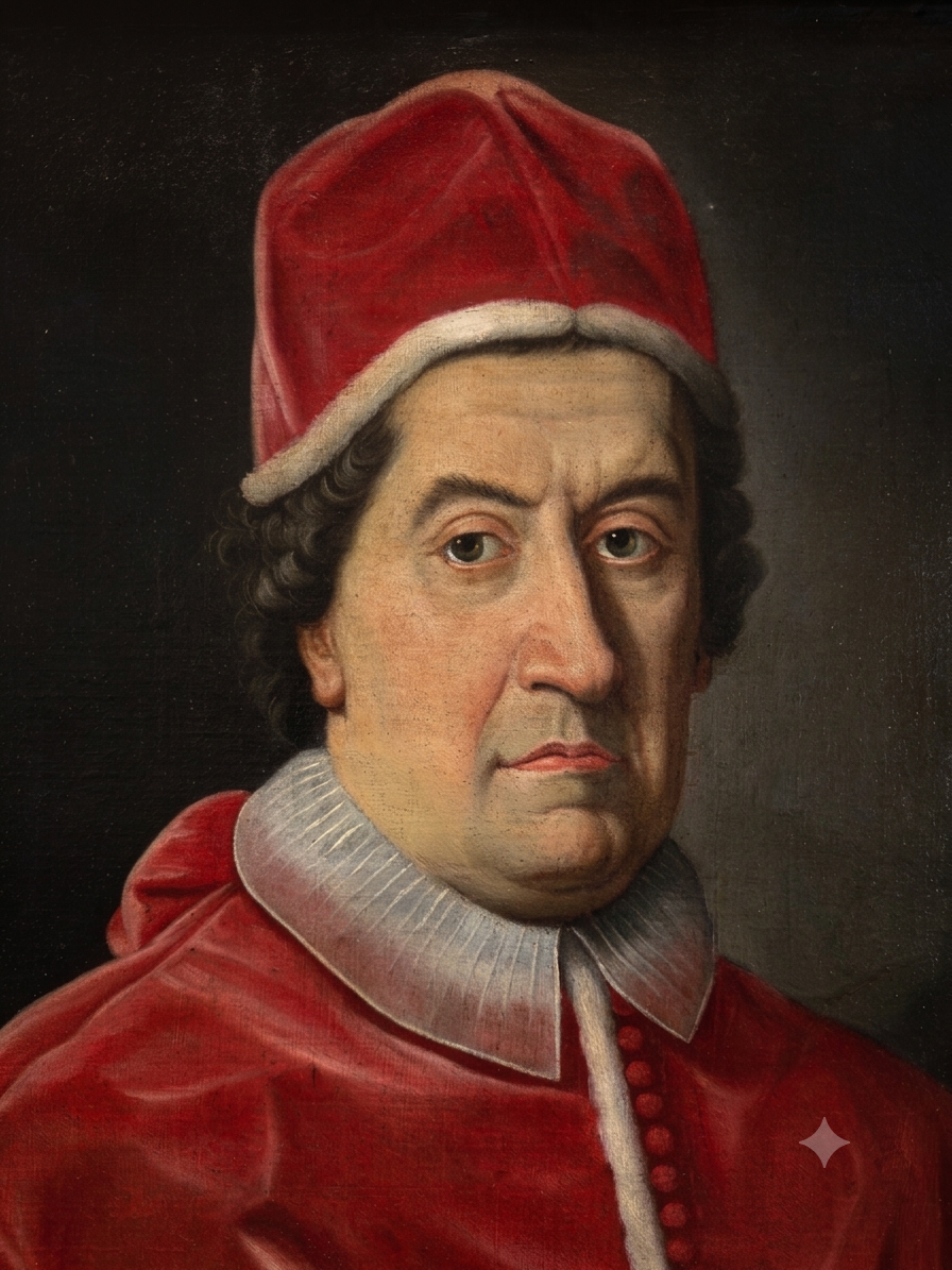 Porträt eines hochrangigen Geistlichen (Kardinal oder Papst in inoffiziellem Ornat)-Römische Schule (Scuola Romana — fine XVIII - inizio XIX sec.)