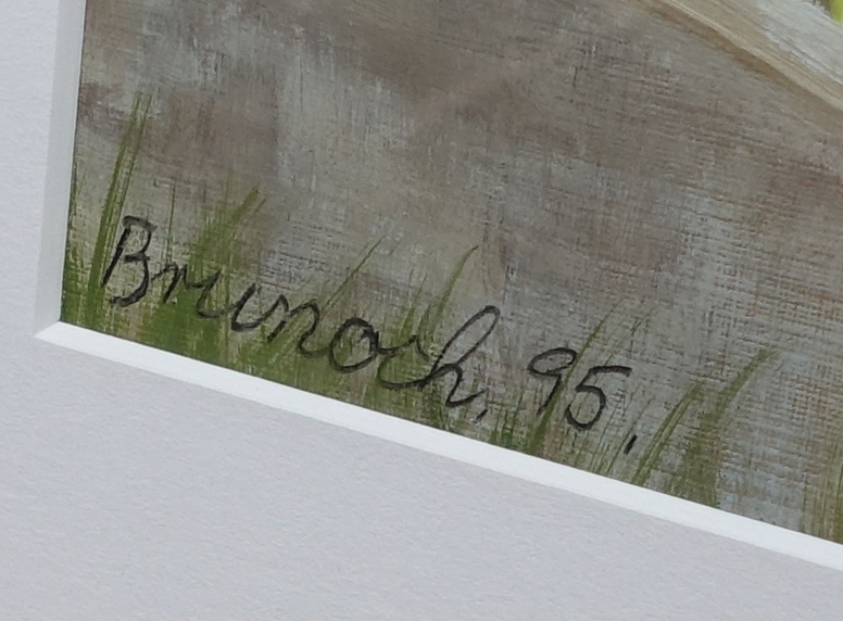 Bruno Christ (Brunoch): Ölgemälde Bauerngarten am Backsteinhaus, bezeichnet, 1995