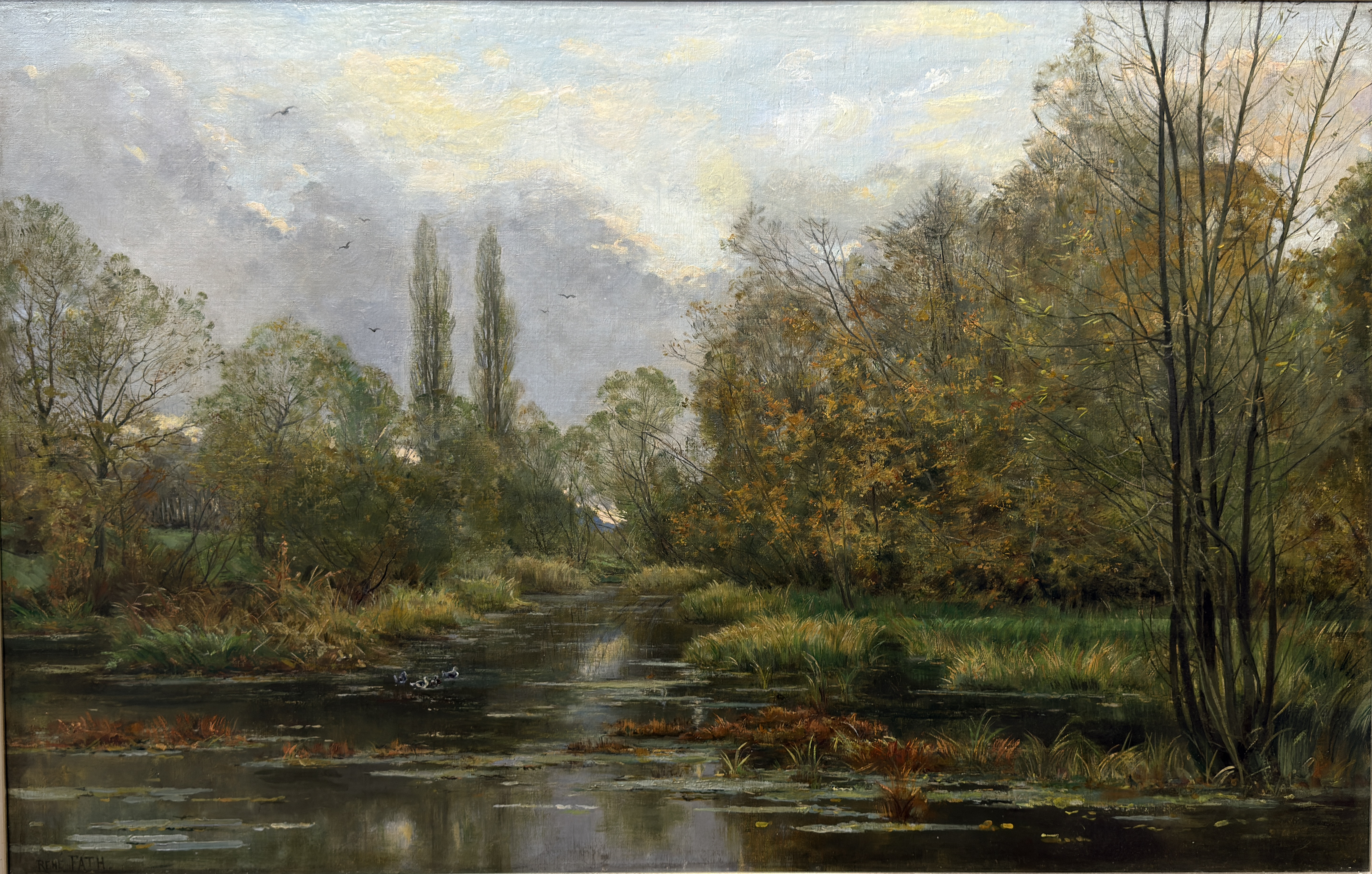 René Maurice FATH-Flusstal bei Fontainebleau-Ölgemälde um 1910