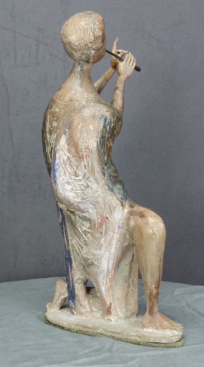 Ernst Steinacker-Der Flötenspieler- Steinguss gefasst, 1966
