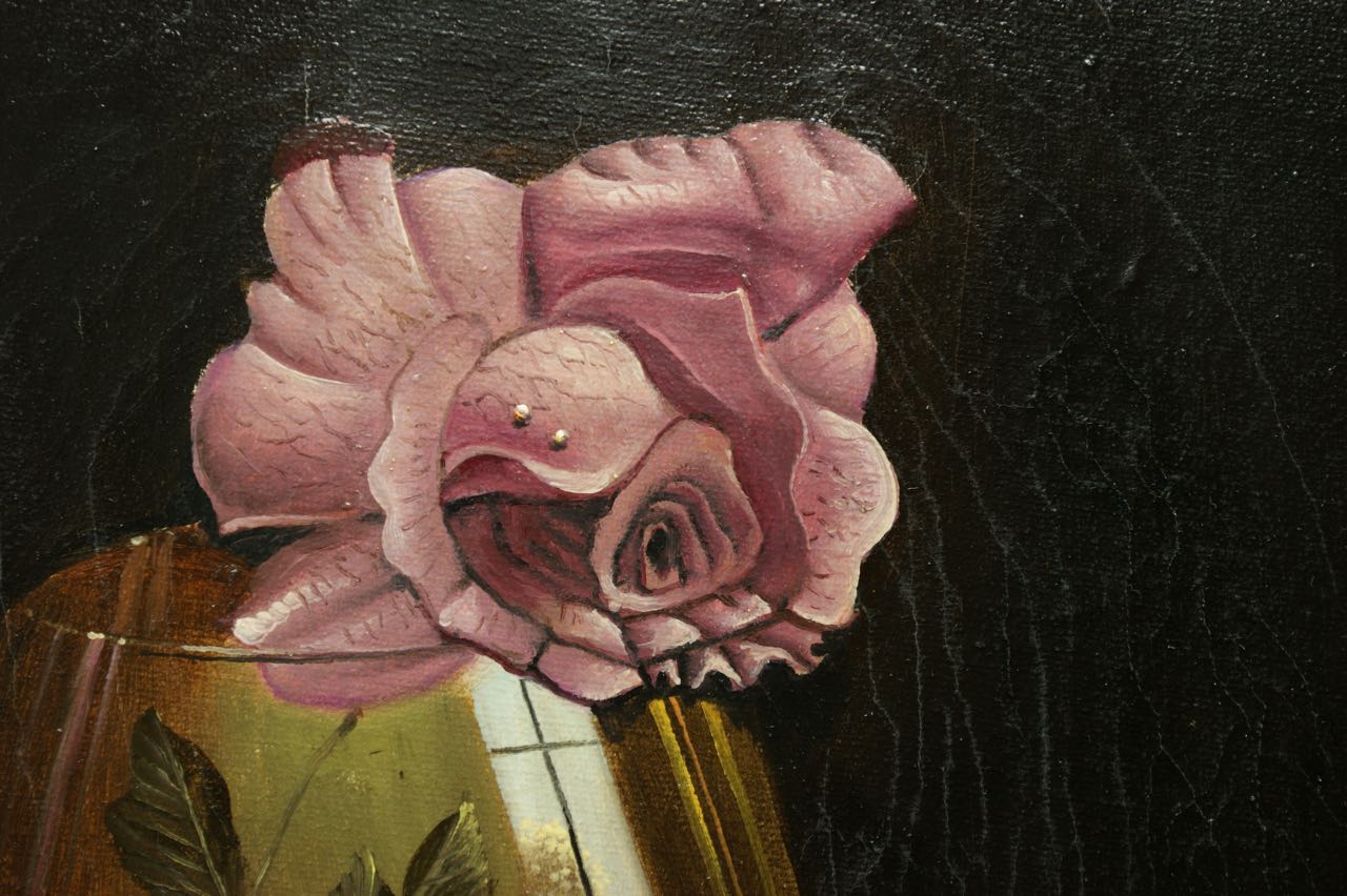 M. Morgan: Ölgemälde Stillleben Psyche im Schwenker, erste Hälfte 20. Jahrhundert