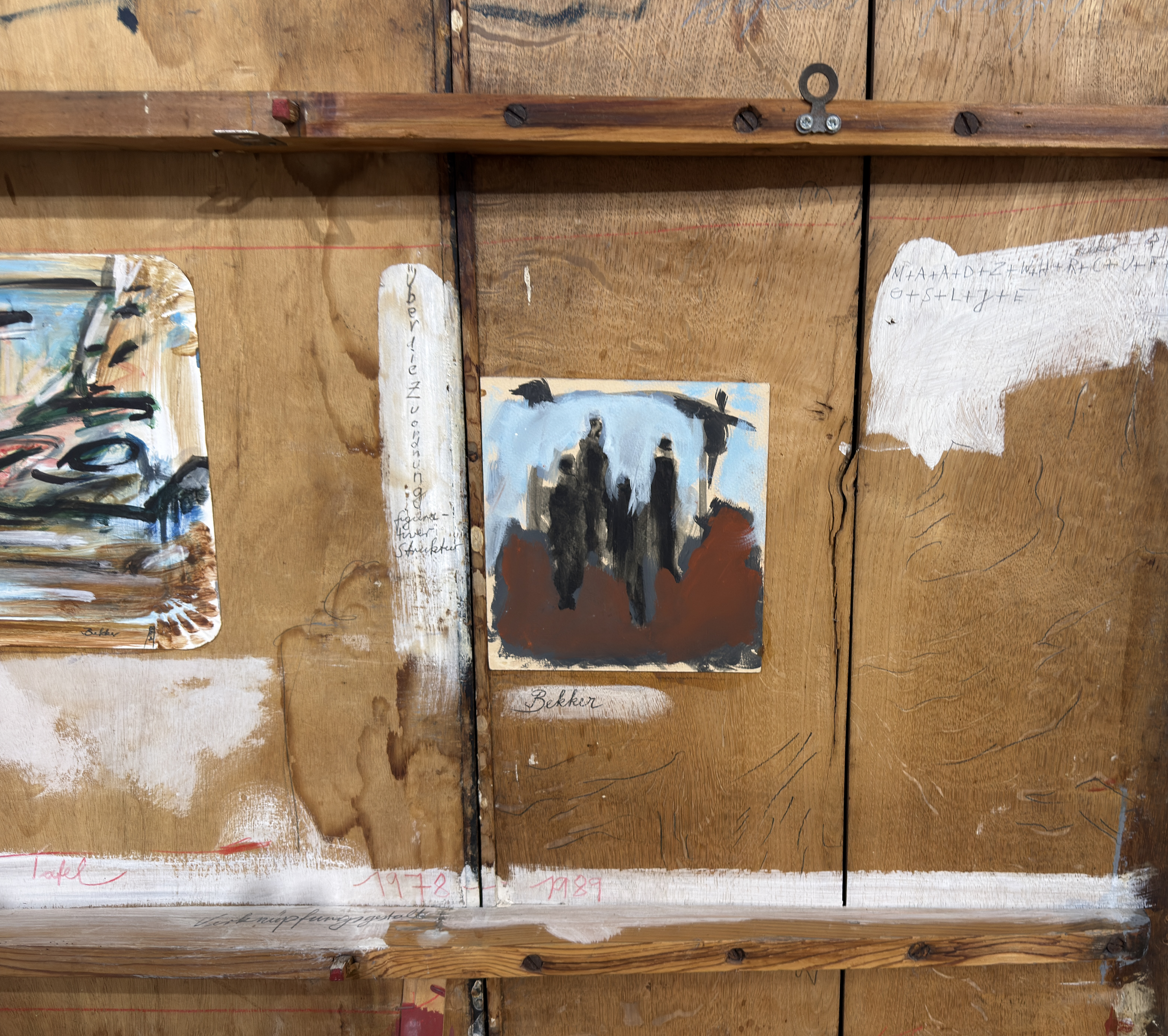 Gerrit M.Bekker(1943-2025)-Ankündigung der Tafel-Triptychons auf Tischplatte-Hauptwerk