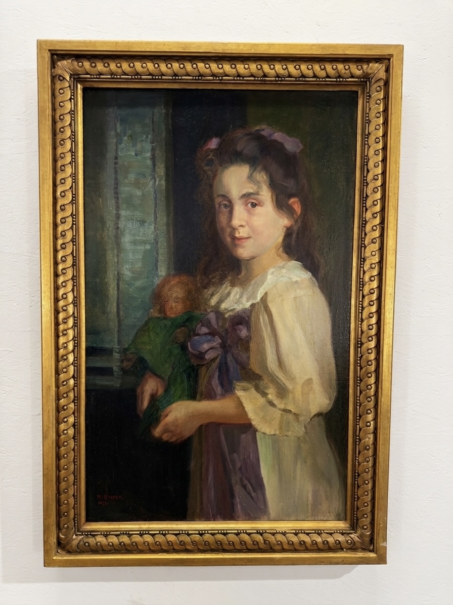 Karl Bauer (1868–1942)-Mädchen mit Puppe-signiert datiert 1907