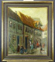 HELMUT ALBRECHT (1909-1999)-ALTSTADT VON RENDSBURG-ÖLGEMÄLDE SIGNIERT 