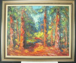 FINN ANDERSEN (1909-1987) EXPRESSIONIST-HERBSTWALD-ÖL AUF LEINWAND SIGNIERT 