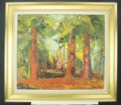 FINN ANDERSEN (1909-1987) EXPRESSIONIST-KIEFERNWALD-ÖL A.LEINW./SIGN. 