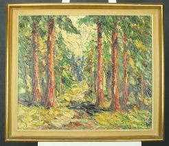 FINN ANDERSEN (1909-1987) EXPRESSIONIST-WALDWEG-ÖL A.LEINW./SIGN. 