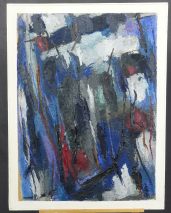 WALTER LOTHAR BRENDEL (1923-2013)-IMPRESSION IN BLAU-1959 /ÖL/LEINW. 