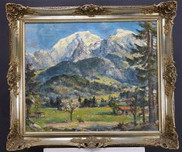 FRIEDRICH LUDWIG (1895-1970)-Bergpanorama des Hohen Gölls und des Hohen Bretts -EXPRESSIONIST 