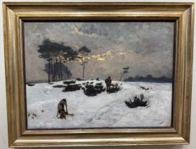 FRANZ LUDWIG KIEDERICH(1873-1950)-WINTERLICHE JAGDT-ÖL/LEINW./SIGNIERT 