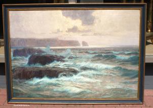 ALEXANDER KIRCHER(1867-1939)-KÜSTENLANDSCHAFT DER LOFOTEN-OIL PAINTING