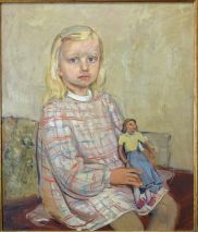 George Cherepov 1909 -1987-BILDNIS EINES MÄDCHENS MIT BLONDEM HAAR-ÖL/LEINWAND SIGNIERT 