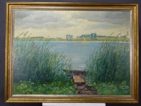 GUIDO MASCHKE(DRESDEN 1884-1961 ALTRAHLSTEDT)-BLICK ÜBER DEN SCHAALSEE-ÖL AUF LEINWAND SIGNIERT DATIERT 