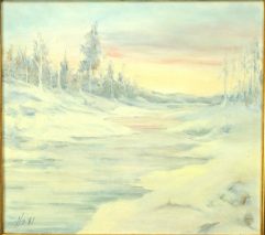 HANS MOOS SILLESEN-WINTERLANDSCHAFT-ÖL AUF LEINWAND SIGNIERT DATIERT 