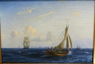 CARL JULIUS EMIL OLSEN (1818-1878)-SEGLER AUF HOHER SEE-ÖL/LEINWAND 