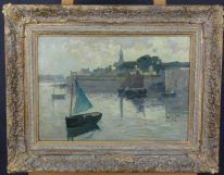 Willem Alexander Knip(1883-1967)-NIEDERLÄNDISCHER HAFEN-ÖL/LEINW.SIGNIERT IMPRESSIONISMUS